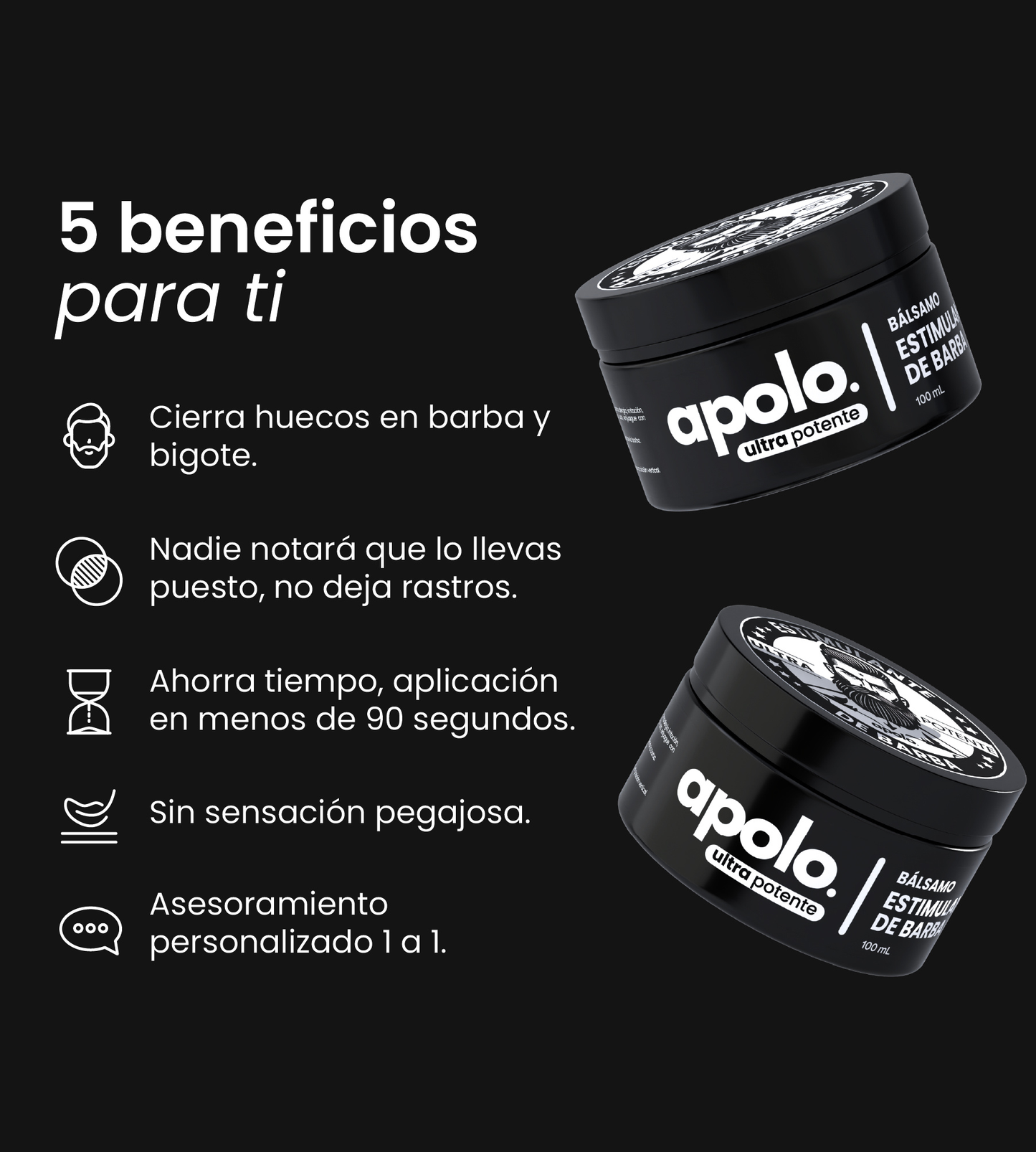 (COMPRA 1 Y LLEVATE 2) Bálsamo para Crecimiento de Barba Ultra Potente con Minoxidil 20%