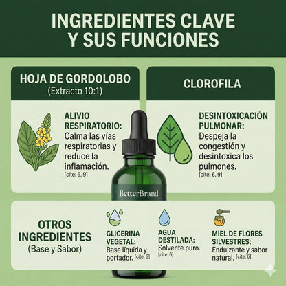 Gotas de Gordolobo - Desintoxicación Pulmonar & Salud Respiratoria