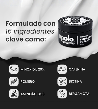 (COMPRA 1 Y LLEVATE 2) Bálsamo para Crecimiento de Barba Ultra Potente con Minoxidil 20%