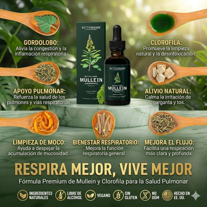 Gotas de Gordolobo - Desintoxicación Pulmonar & Salud Respiratoria