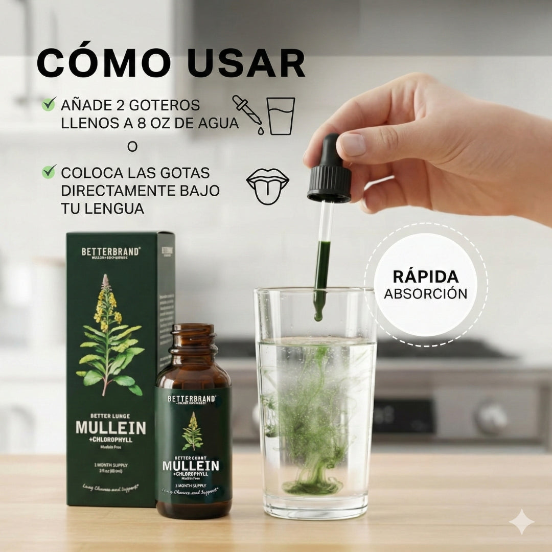 Gotas de Gordolobo - Desintoxicación Pulmonar & Salud Respiratoria