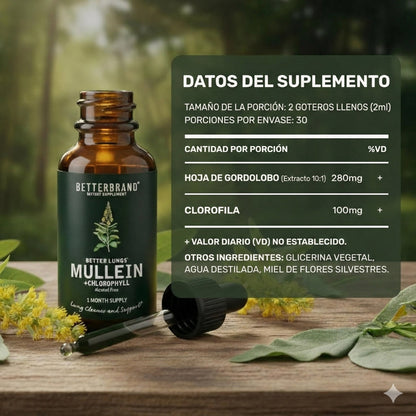Gotas de Gordolobo - Desintoxicación Pulmonar & Salud Respiratoria