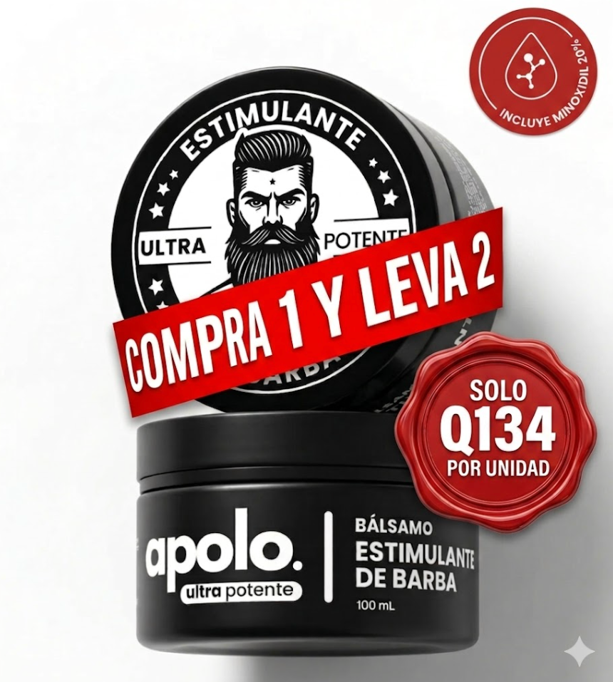 (COMPRA 1 Y LLEVATE 2) Bálsamo para Crecimiento de Barba Ultra Potente con Minoxidil 20%