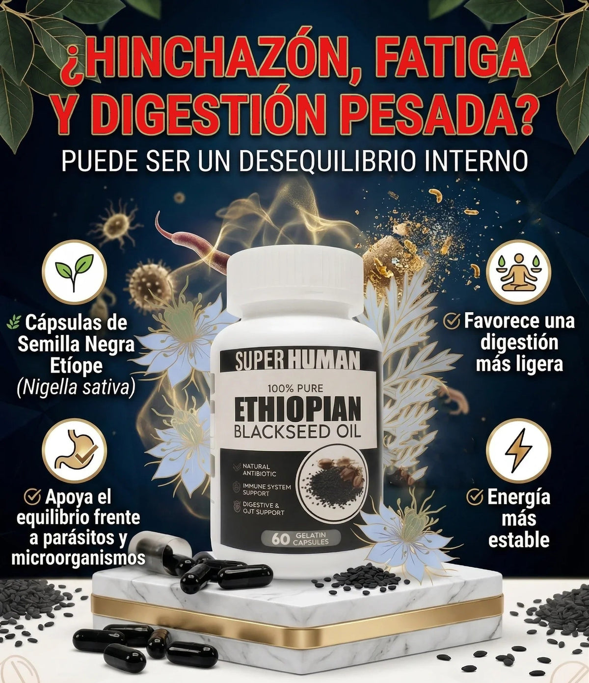 SEMILLA NEGRA ETÍOPE - Elimina Parásitos y apoyo avanzado para la Bienestar Diario